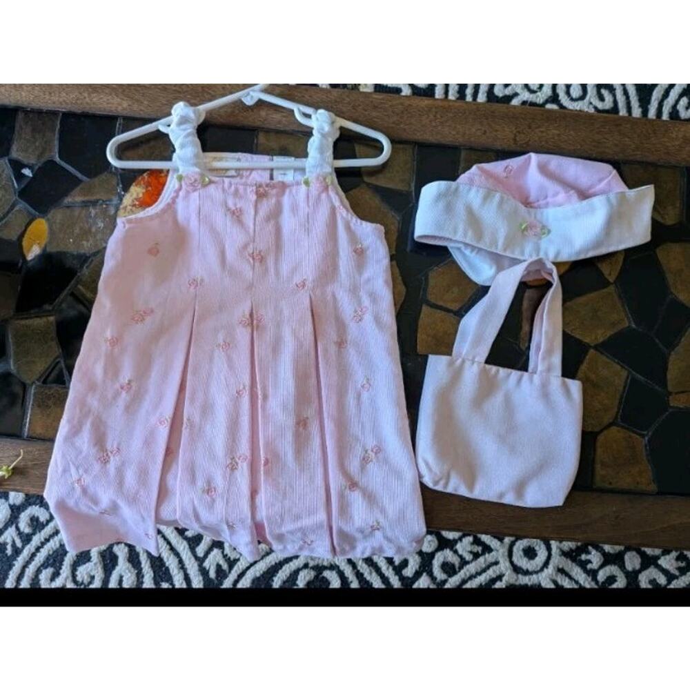 VINTAGE little Billy S 2t Dress Hat Purse Girls. Pink